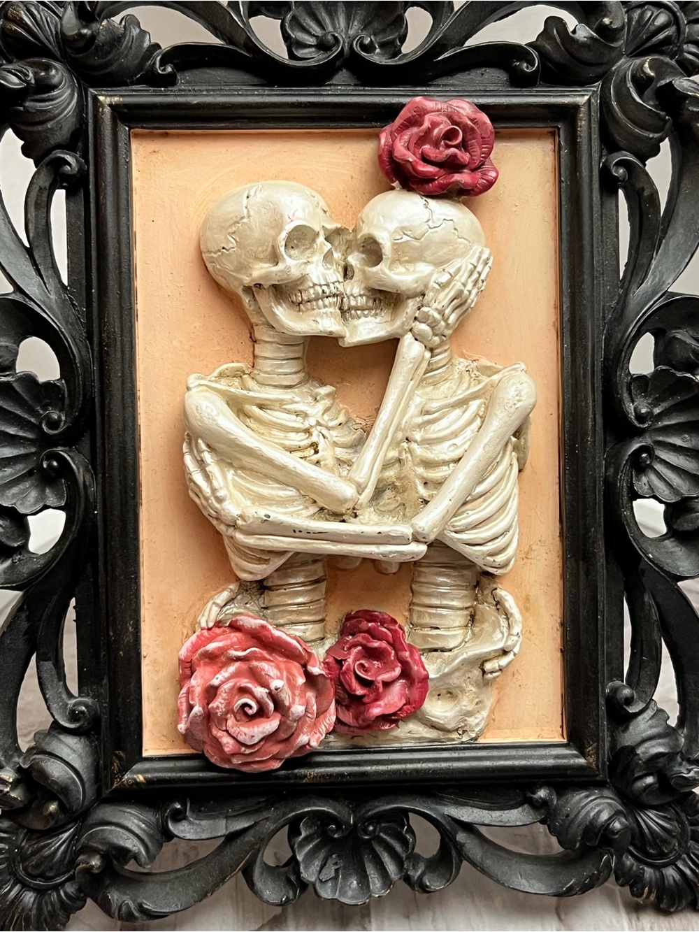 Ashland Dark Romance Skeleton Couple Roses Gothic Halloween Tabletop Décor - Picture 2 of 9